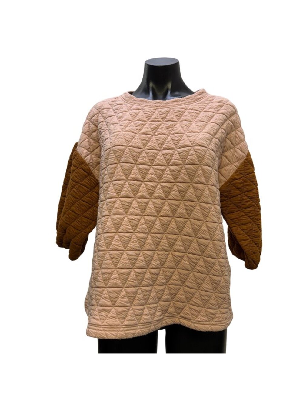 See And Be Seen 2pc Blouse & Shorts Pink Brown M